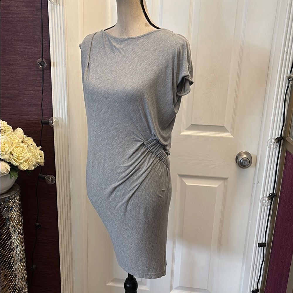 All Saints 100% Viscose Gray Ruched Dress, Xs